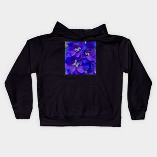 Outrageous Neon Blue Delphinium Kids Hoodie